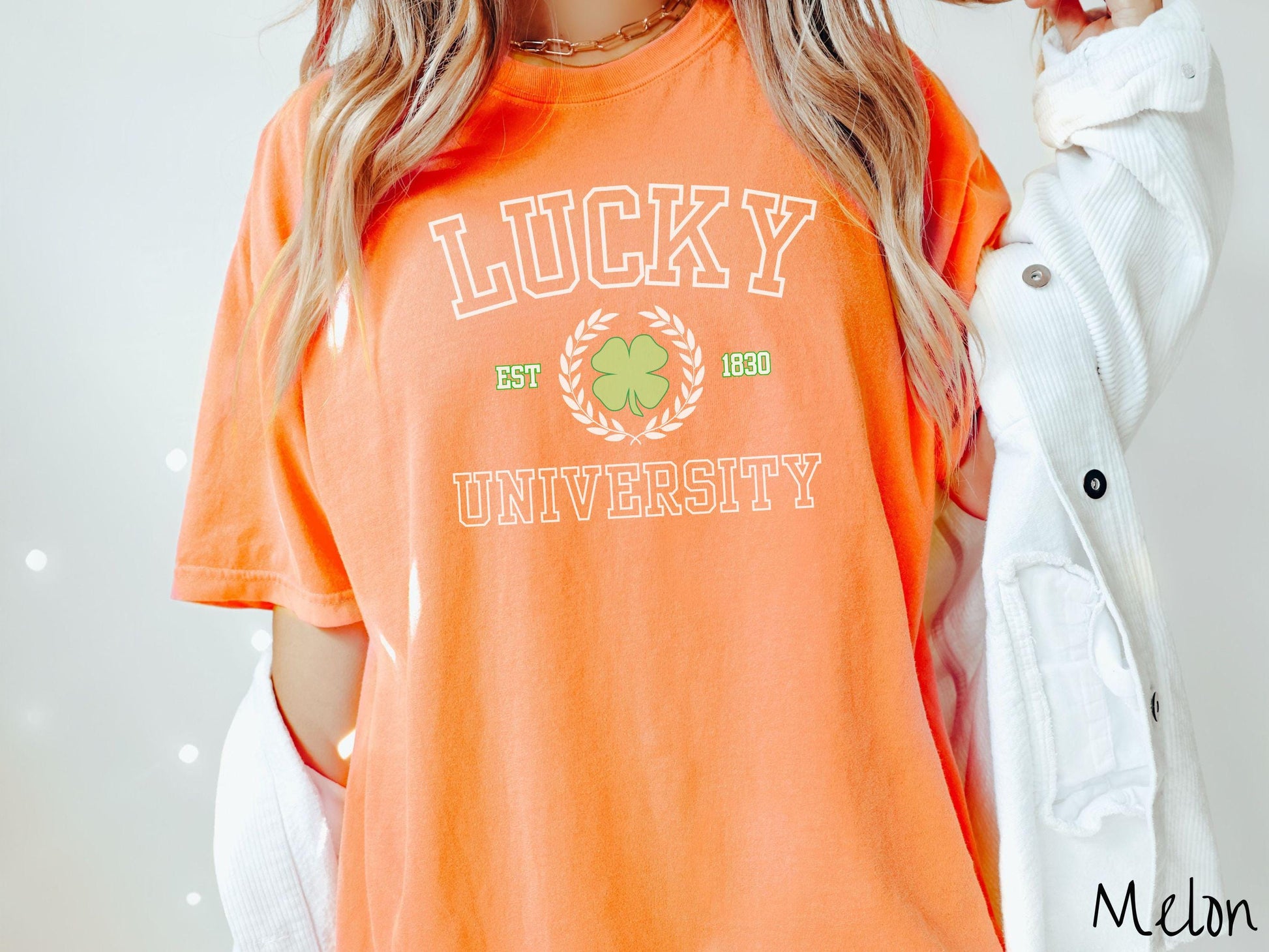 The Lucky University Varsity Comfort Colors Shirt, St Patrick's Day College Tee, Vintage Varsity St Patty's Day Tshirt, Varsity Letter Lucky
