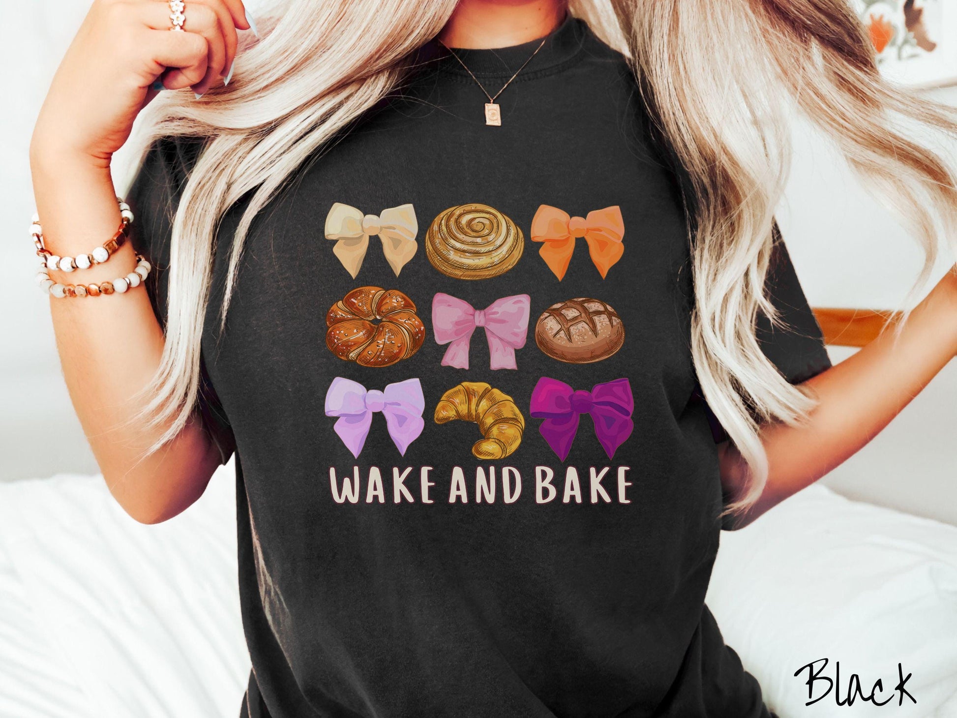 Bow Sourdough Grid Wake and Bake Comfort Colors Shirt, Pun Sourdough Tee, Bread Maker Gift T-Shirt, Funny Baking Tee, Homesteading