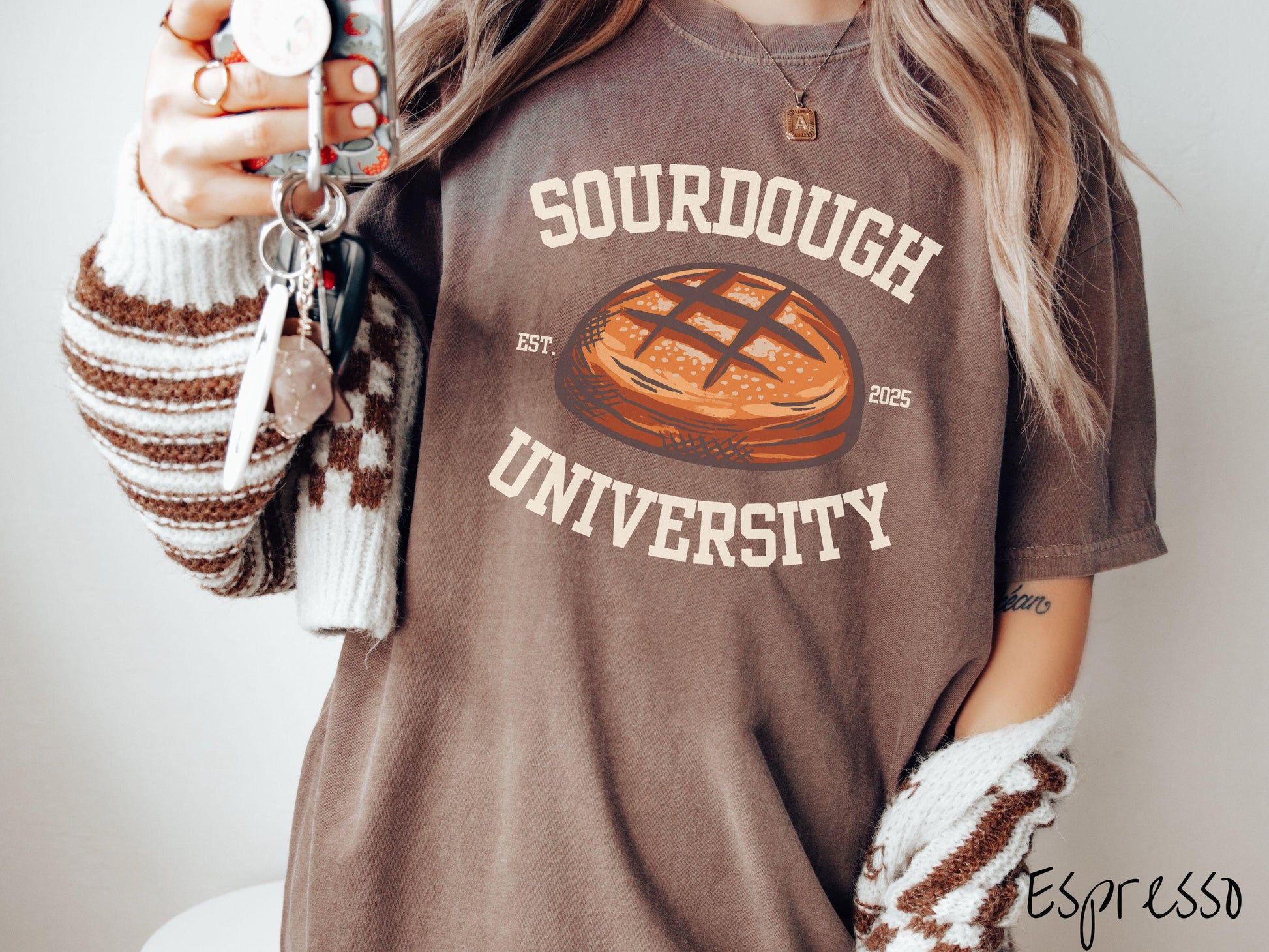 Varsity Sourdough University Comfort Colors Shirt, Pun Sourdough Tee, Bread Maker Gift T-Shirt, Funny Baking Tee, Homesteading