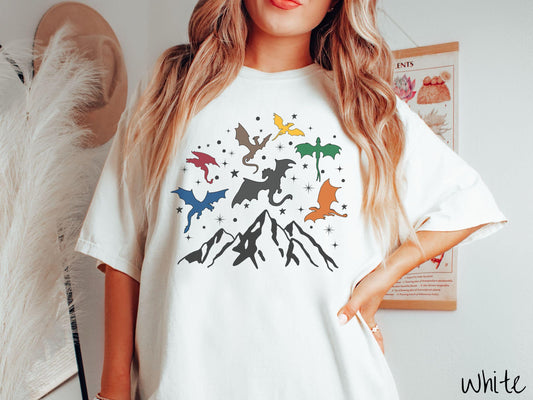 The Dragon Riders Comfort Colors Shirt, Fantasy Book Tee, Romantasy Gift T-Shirt, Bookish Dragon Tee, Fantasy World Tee