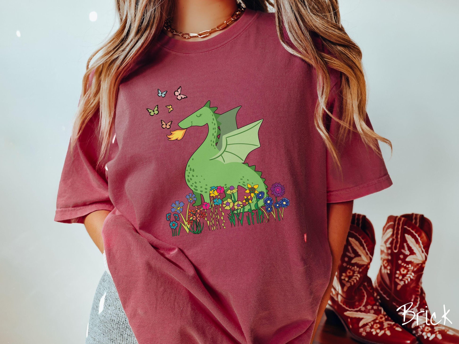 The Botanical Cute Dragon Comfort Colors Shirt, Fantasy Book Tee, Romantasy Gift T-Shirt, Bookish Dragon Tee, Fantasy World