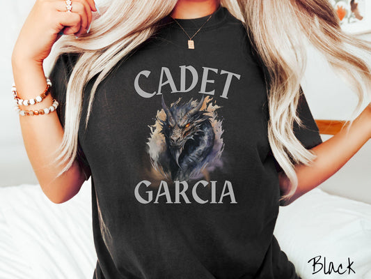 The Custom Dragon Head Cadets Comfort Colors Shirt, Personalized Fantasy Book Tee, Romantasy Gift T-Shirt, Bookish Dragon Tee, Bachelorette