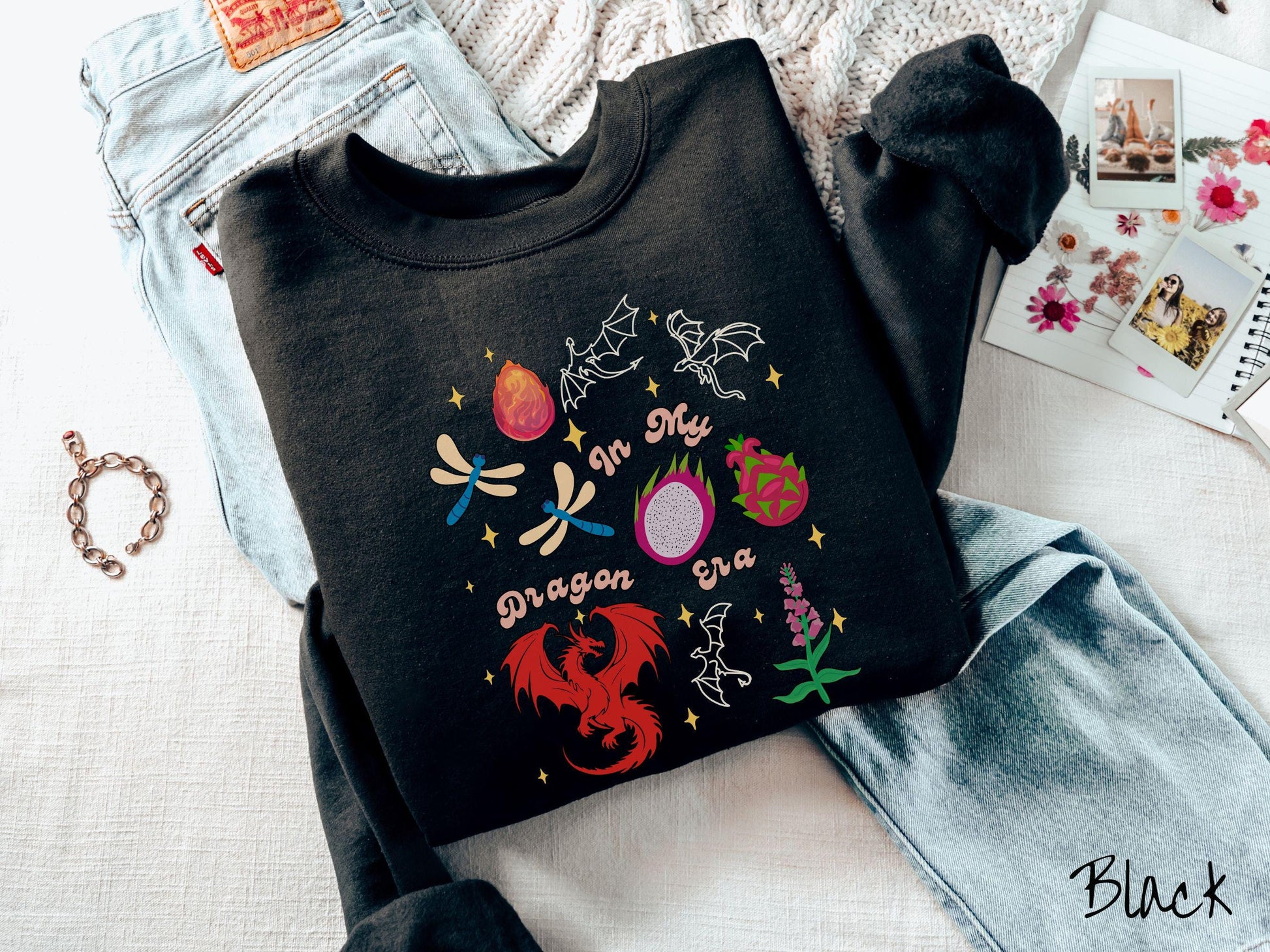 The In My Dragon Era Sweatshirt, Fantasy Book Tee, Romantasy Gift T-Shirt, Bookish Dragon Tee, Dragon Pun Tee