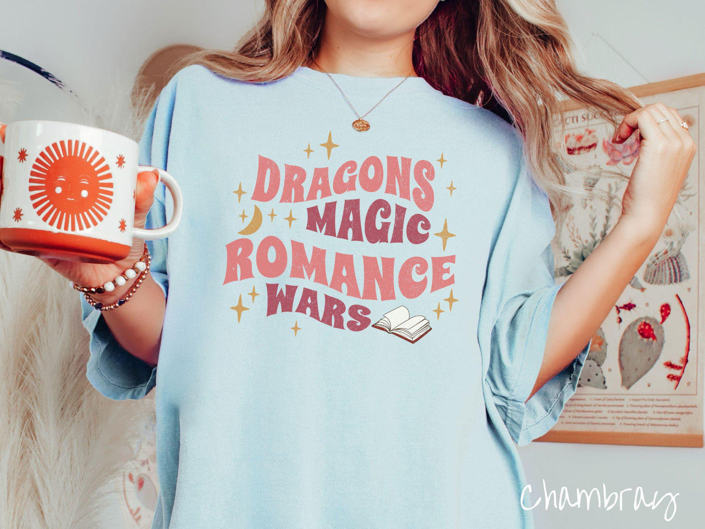 The Dragons Magic Romance Wars Book Comfort Colors Shirt, Fantasy Book Tee, Romantasy Gift T-Shirt, Bookish Dragon Tee, Fantasy World