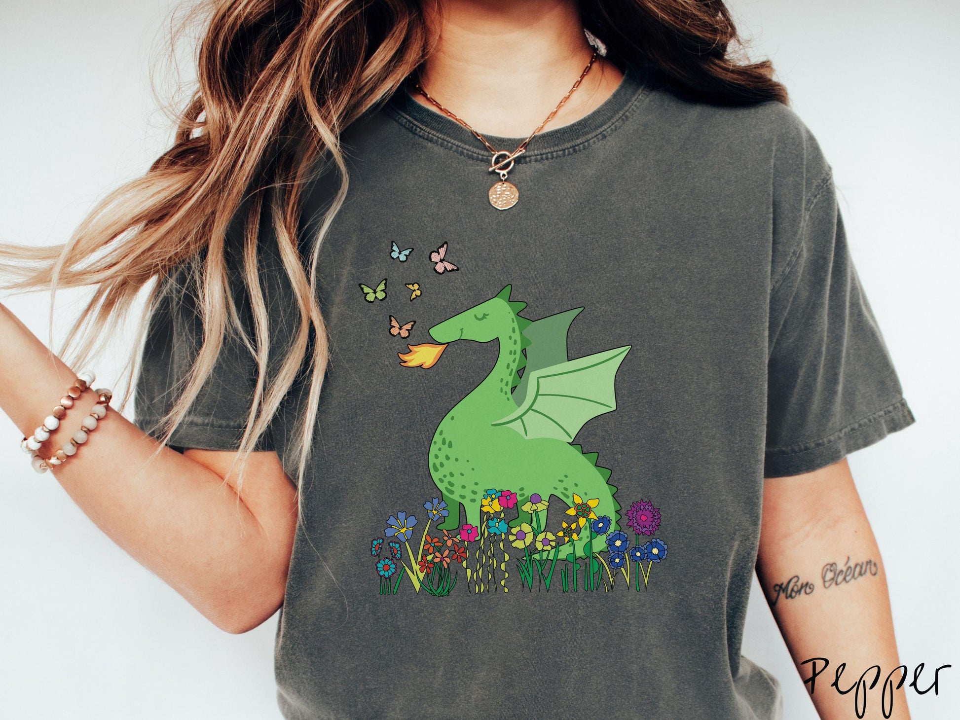 The Botanical Cute Dragon Comfort Colors Shirt, Fantasy Book Tee, Romantasy Gift T-Shirt, Bookish Dragon Tee, Fantasy World