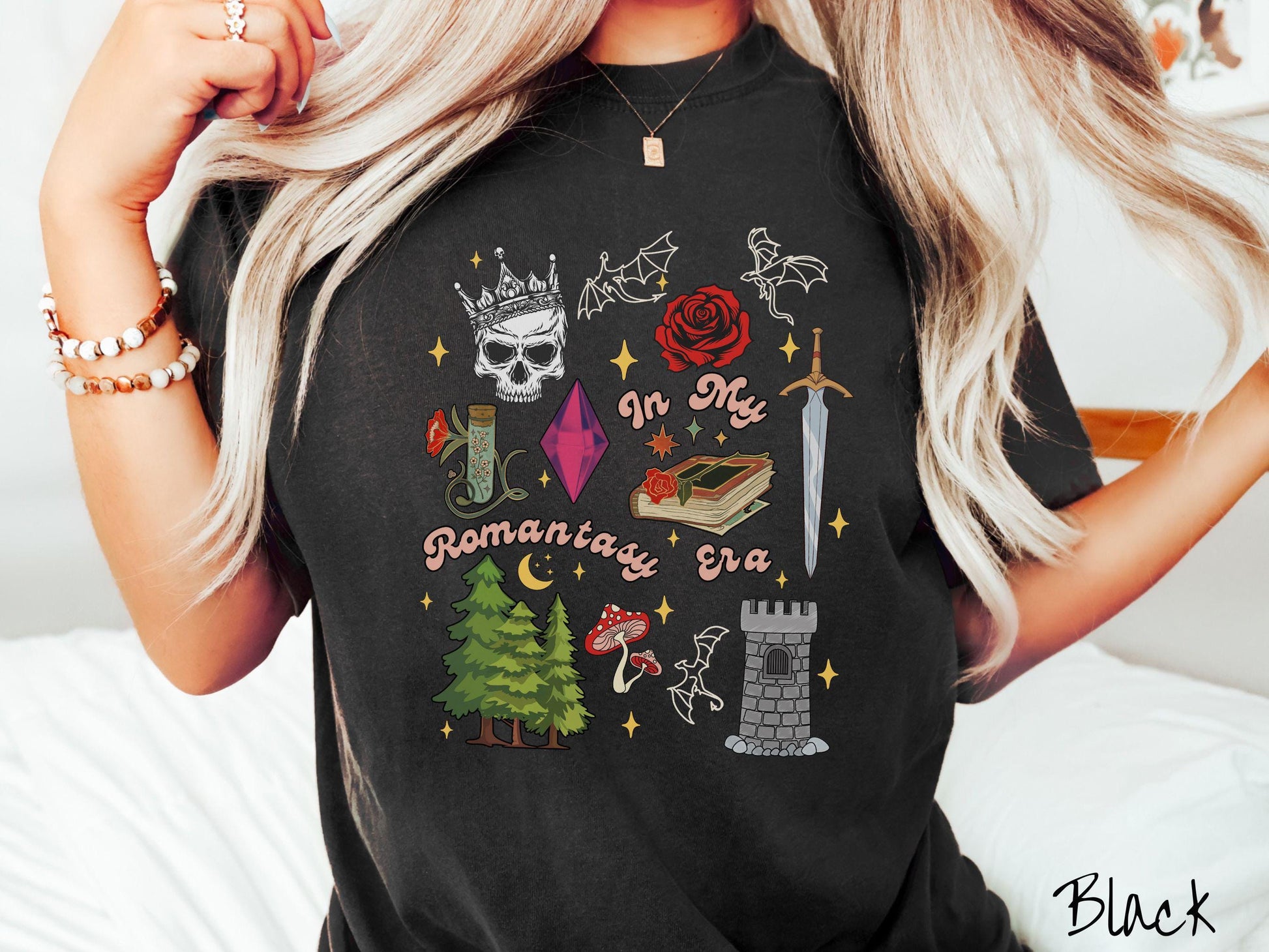 The In My Romantasy Era Comfort Colors Shirt, Fantasy Book Tee, Bookish Dragon Tee, Boho Occupational Therapist