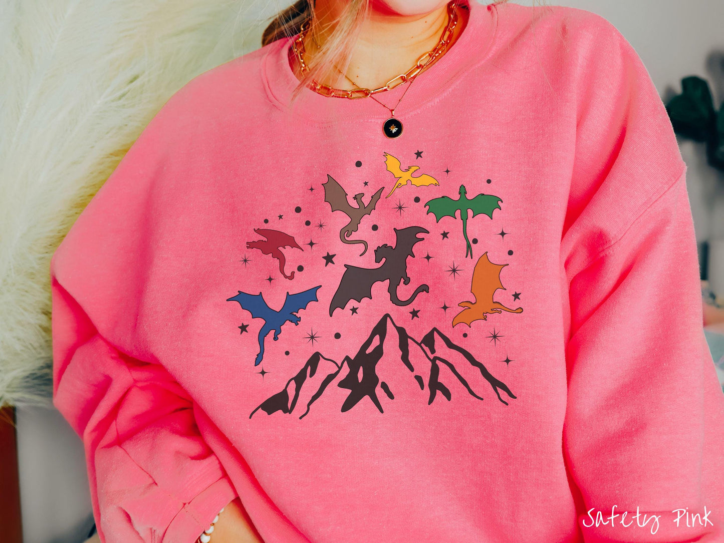 The Dragon Riders Mountain Sweatshirt, Fantasy Book Tee, Romantasy Gift T-Shirt, Bookish Dragon Tee, Fantasy World Tee