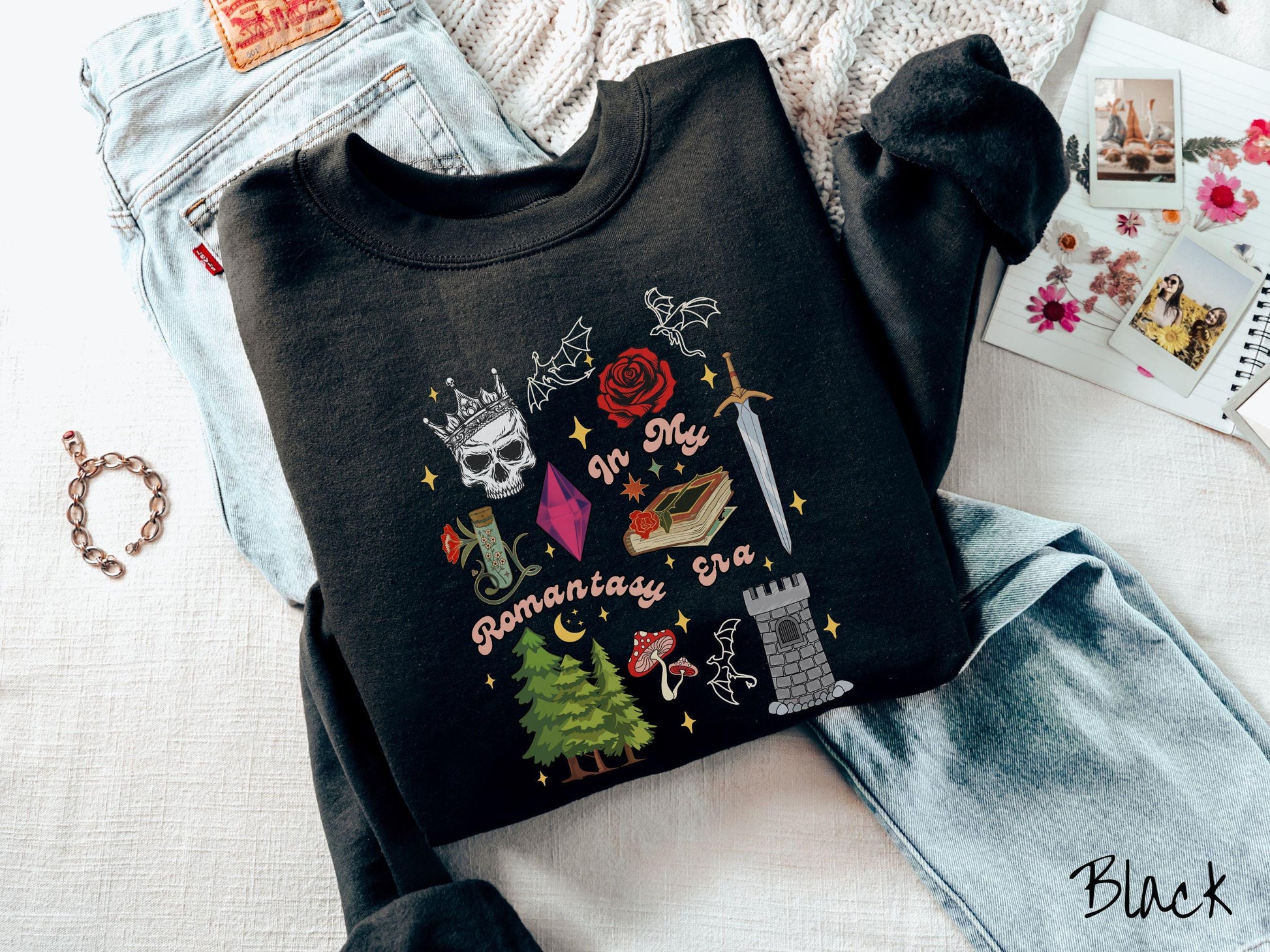 The In My Romantasy Era Sweatshirt, Fantasy Book Tee, Romantasy Gift T-Shirt, Bookish Dragon Tee, Fantasy World Tee