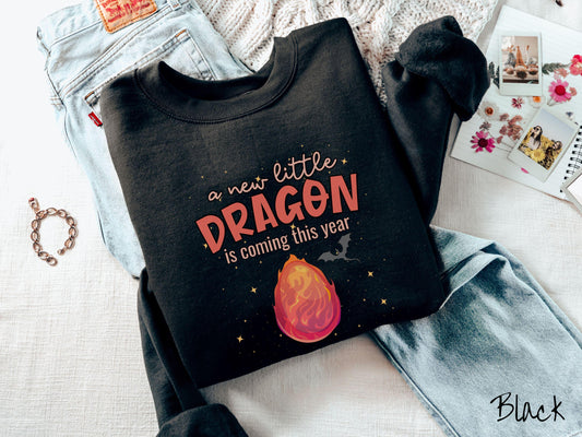 The Dragon Fantasy Pregnancy Announcement Sweatshirt, Fantasy Book Mom to Be Tee, Romantasy Expecting T-Shirt, Bookish Dragon Tee