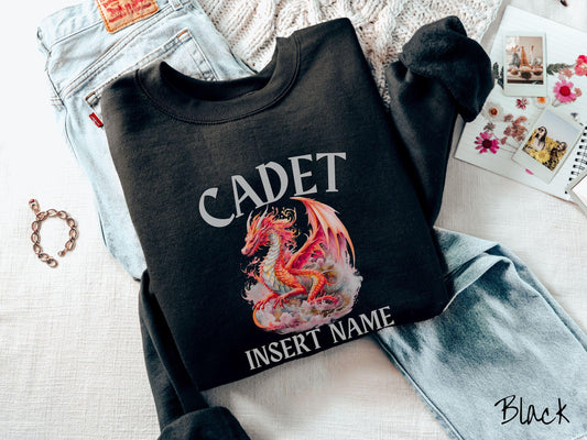 The Custom Dragon Cadets Sweatshirt, Personalized Fantasy Book Tee, Romantasy Gift T-Shirt, Bookish Dragon Tee, Bachelorette