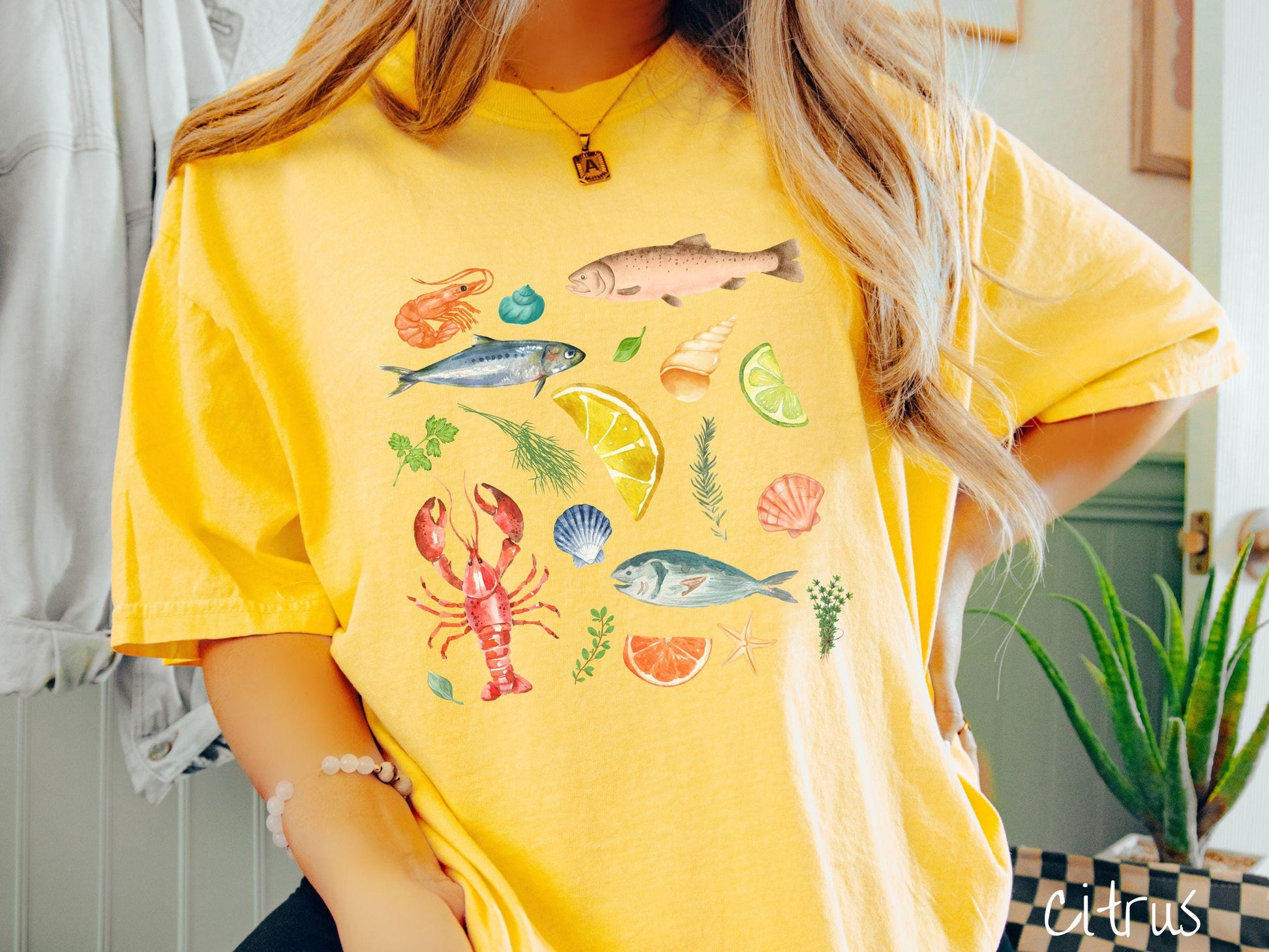 The Coastal Summer Comfort Colors Shirt, Nautical Tee-shirt, European Summer, Fish Aesthetic, East Coast Summer