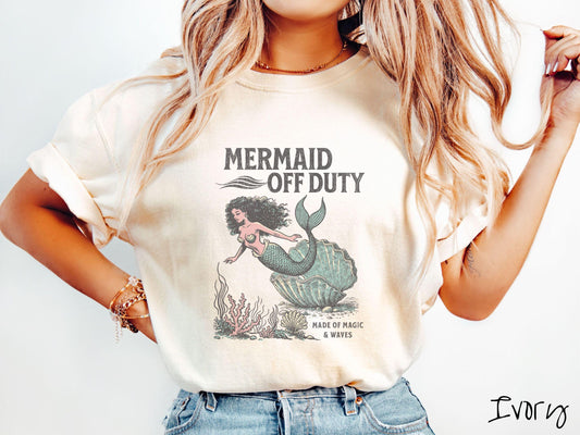 The Vintage Mermaid Off Duty Comfort Colors Shirt, Sirencore Tee, Nautical Tee-Shirt, Summer Teacher Gift