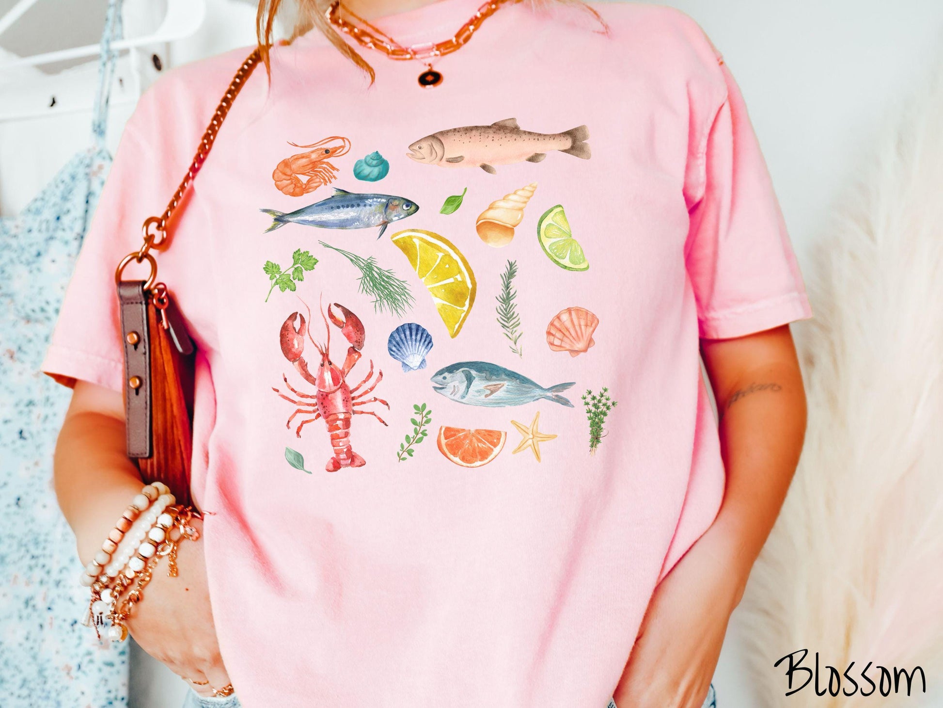 The Coastal Summer Comfort Colors Shirt, Nautical Tee-shirt, European Summer, Fish Aesthetic, East Coast Summer