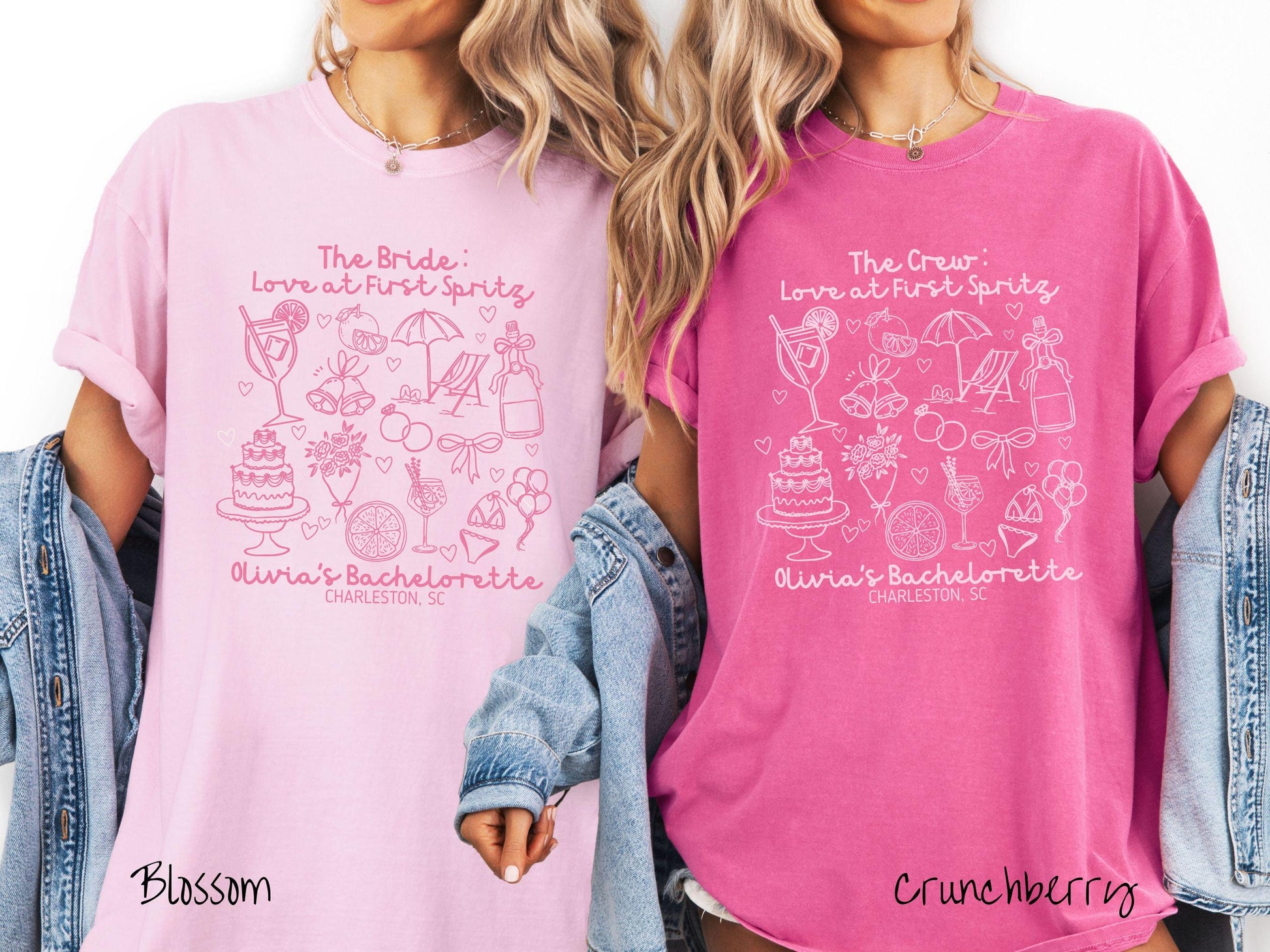 The Custom Love at First Spritz Bachelorette Party Comfort Colors Shirt Custom, Aperol Bride, Personalize Bach Party Shirt, Bridal Tee
