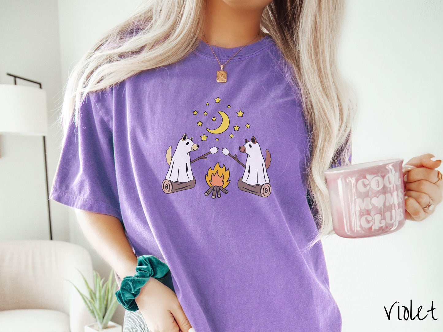 The Dog Ghosts Camping Comfort Colors Shirt, Camping Ghost Tee, Camp Halloween Shirt, Cute Spooky Tee, Camping Gift Halloween