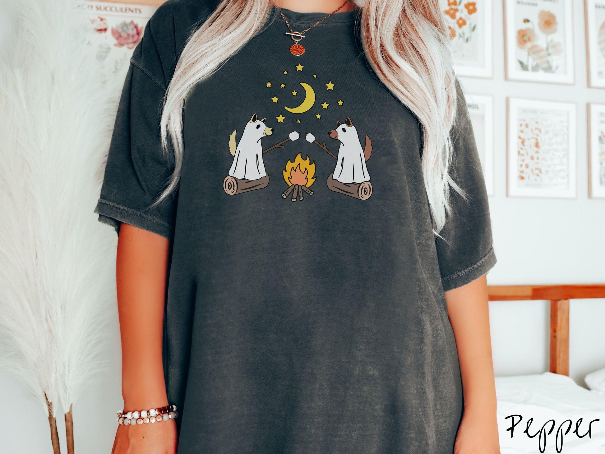 The Dog Ghosts Camping Comfort Colors Shirt, Camping Ghost Tee, Camp Halloween Shirt, Cute Spooky Tee, Camping Gift Halloween