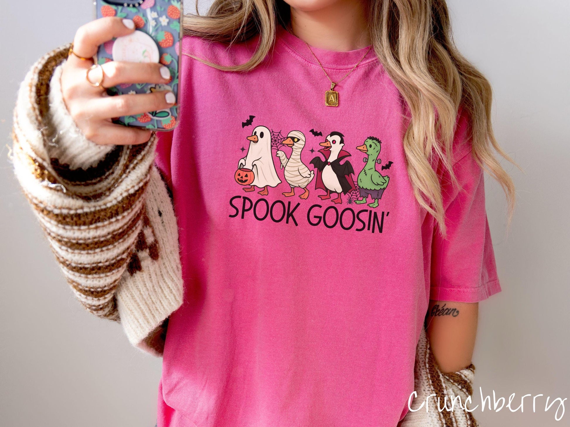 The Spook Goosin' Goose Comfort Colors Shirt, Vintage Halloween Shirt, Cute Spooky Tee, Halloween Gift, Retro Halloween