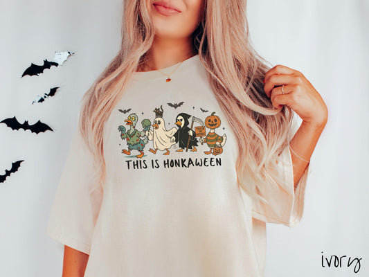 The This is Honkaween Goose Comfort Colors Shirt, Vintage Halloween Shirt, Cute Spooky Tee, Halloween Gift, Retro Halloween