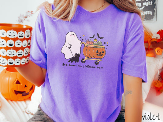 The You Deserve New Halloween Decor Comfort Colors Shirt, Vintage Halloween Shirt, Cute Spooky Tee, Halloween Gift, Retro Halloween