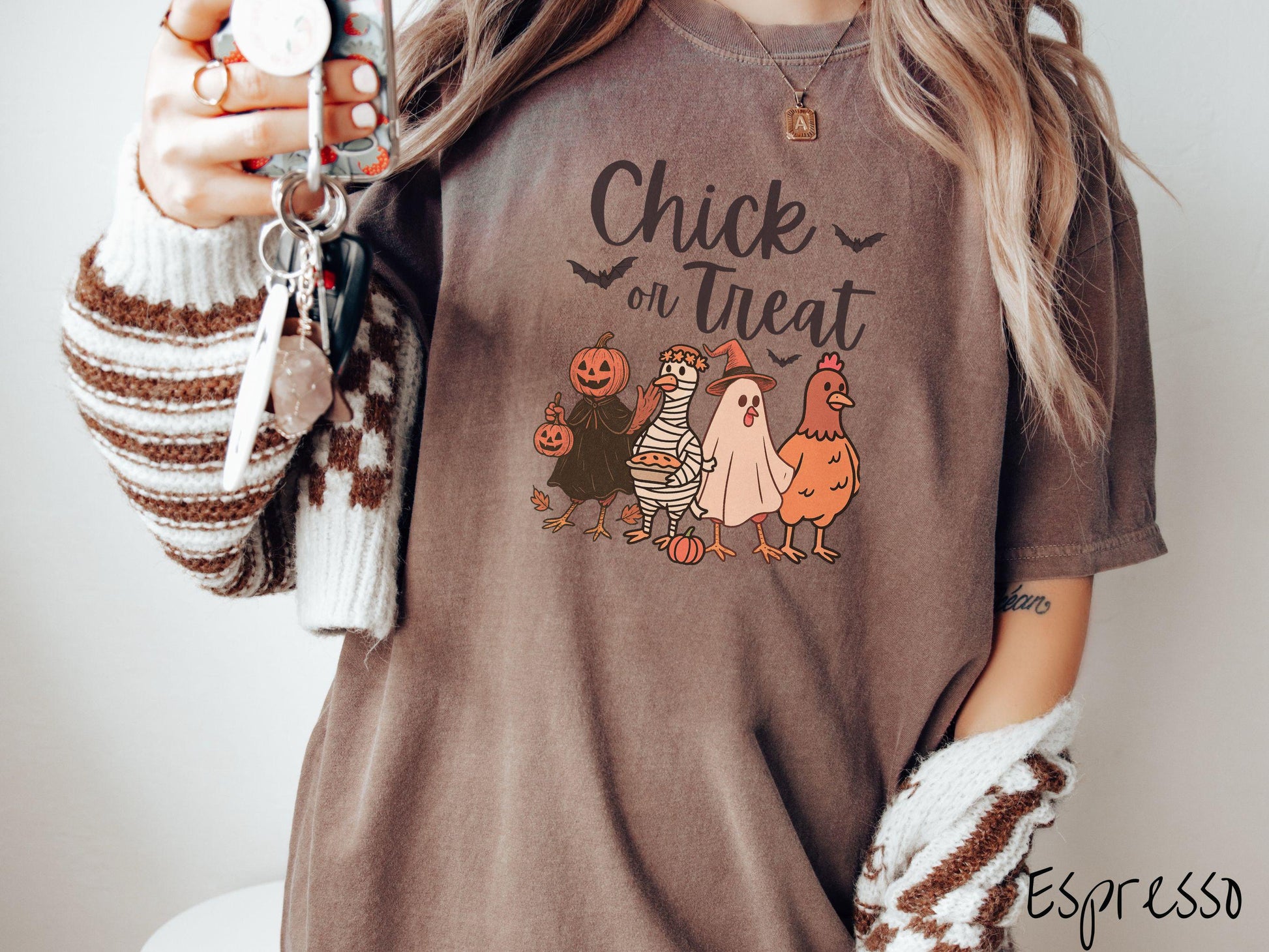 The Chick or Treat Comfort Colors Shirt, Halloween Chicken Shirt, Cute Spooky Tee, Halloween Gift, Retro Halloween