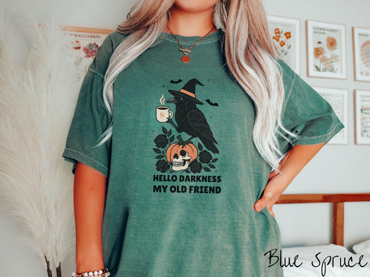 The Funny Gothic Raven Comfort Colors Shirt, Vintage Halloween Shirt, Cute Spooky Tee, Halloween Gift, Retro Halloween