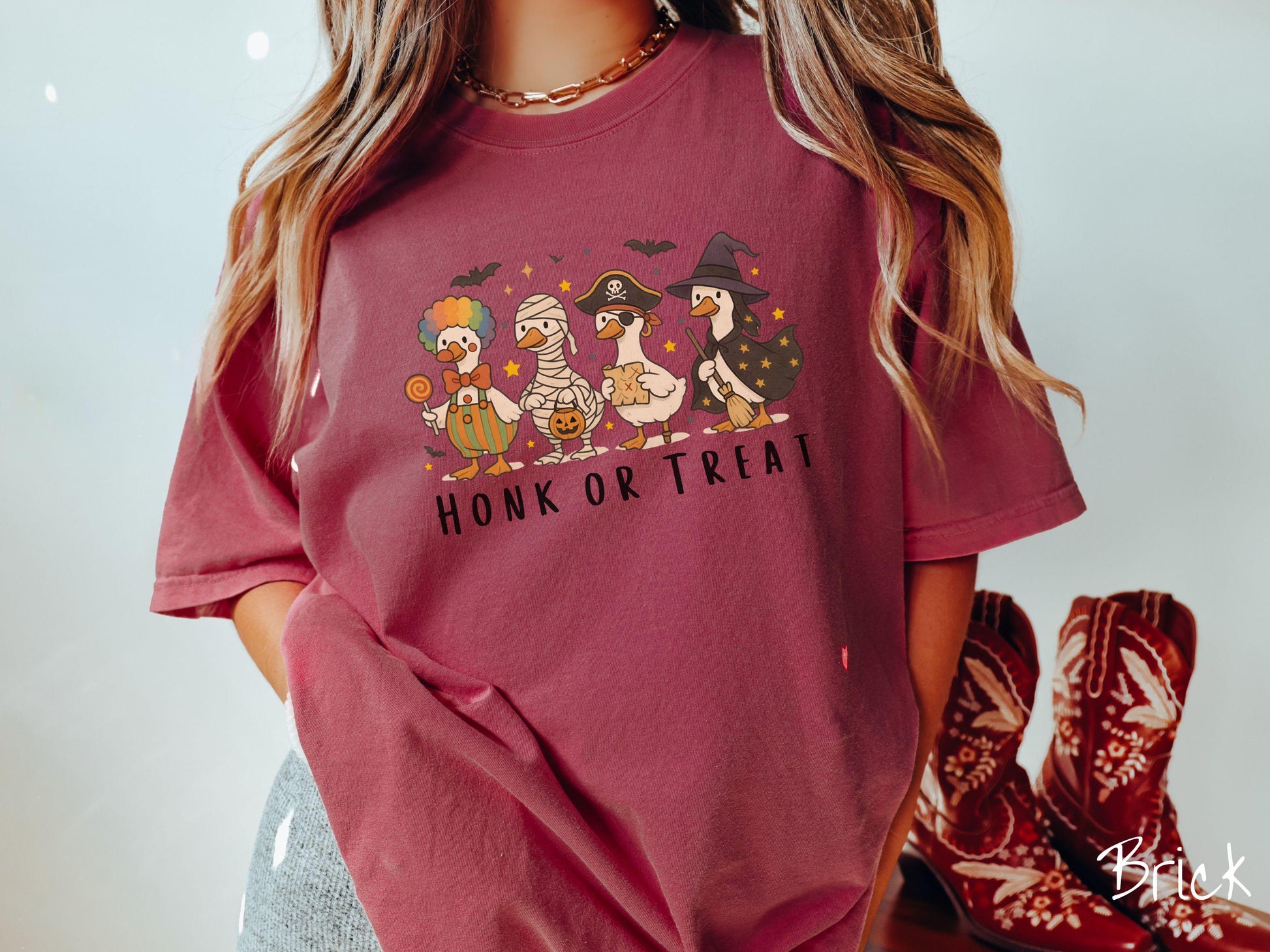 The Honk or Treat Goose Halloween Comfort Colors Shirt, Vintage Halloween Shirt, Cute Spooky Tee, Halloween Gift, Retro Halloween