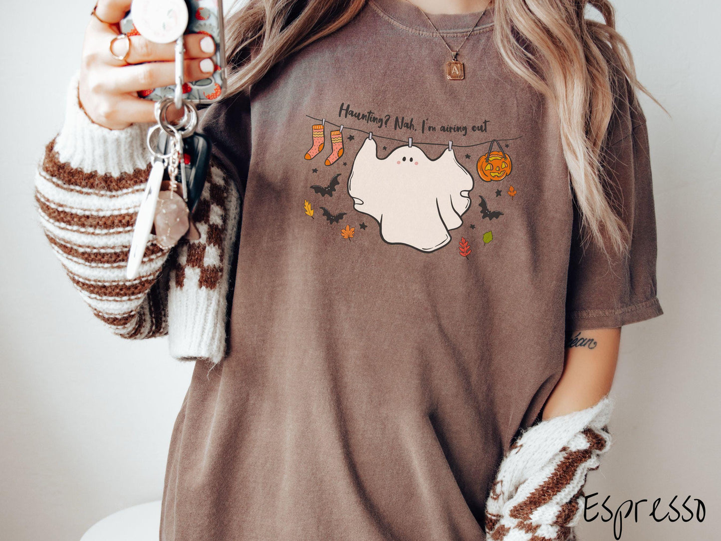 The Haunting Airing Out Ghost Comfort Colors Shirt, Vintage Halloween Shirt, Cute Spooky Tee, Halloween Gift, Retro Halloween