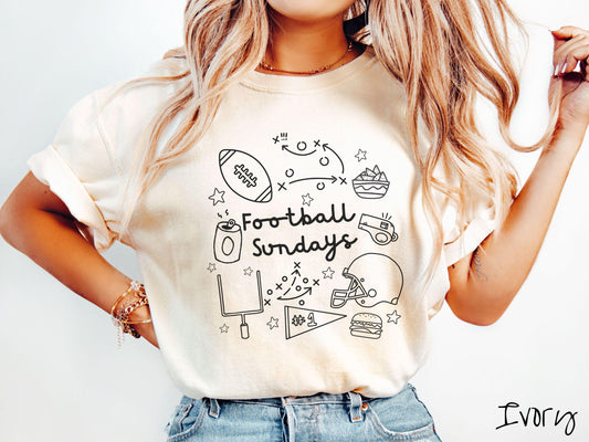 Football Sundays Comfort Colors Shirt, Gameday Football Tee, Sports Fan Shirt, Casual Sunday Funday Top, Weekend Apparel