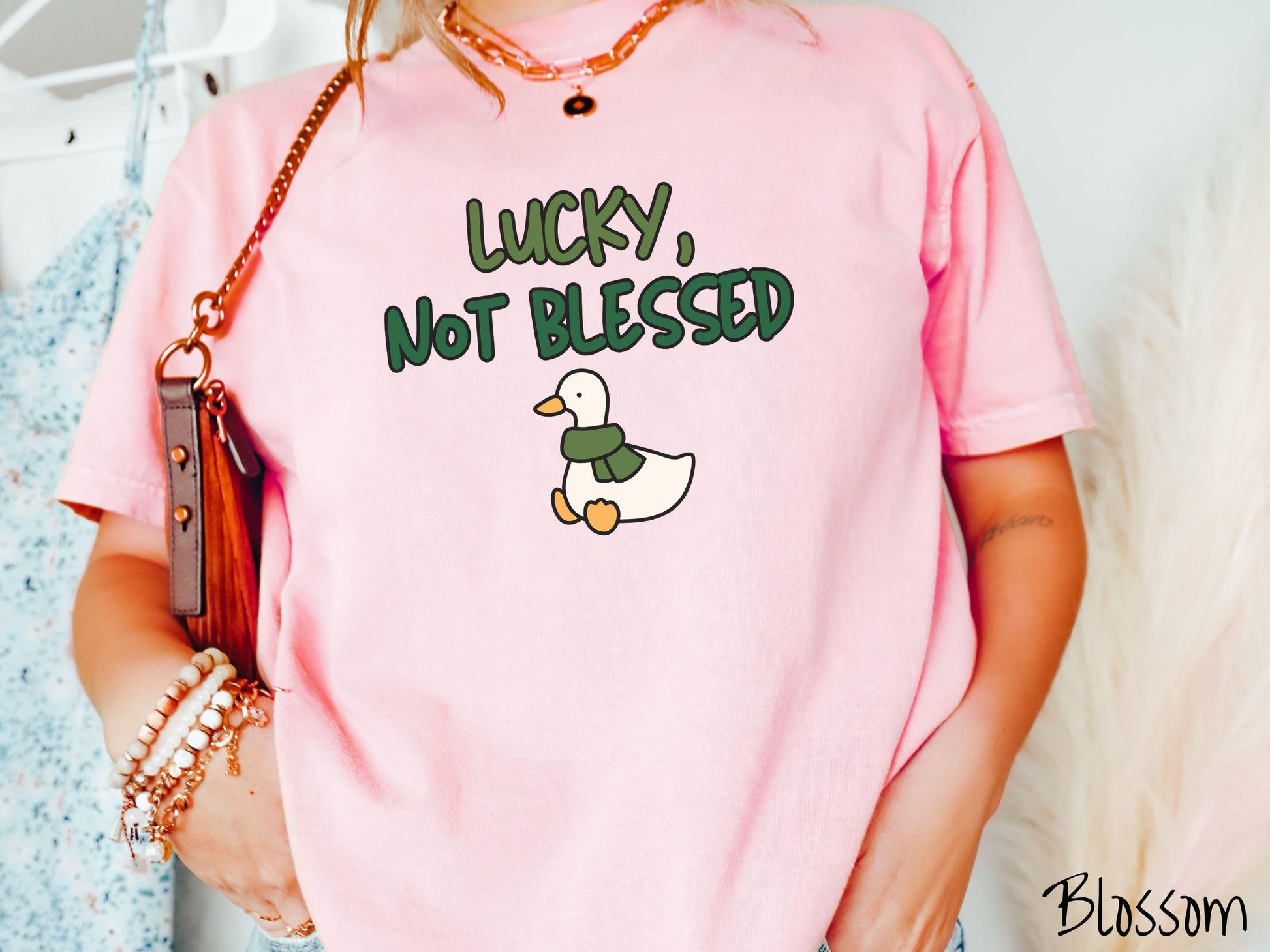 Funny Duck Goose St Patricks Day Shirt, Minimalist Shamrock Tee, Subtle Irish Humor Shirt, Simple & Witty Holiday Tee, Lucky