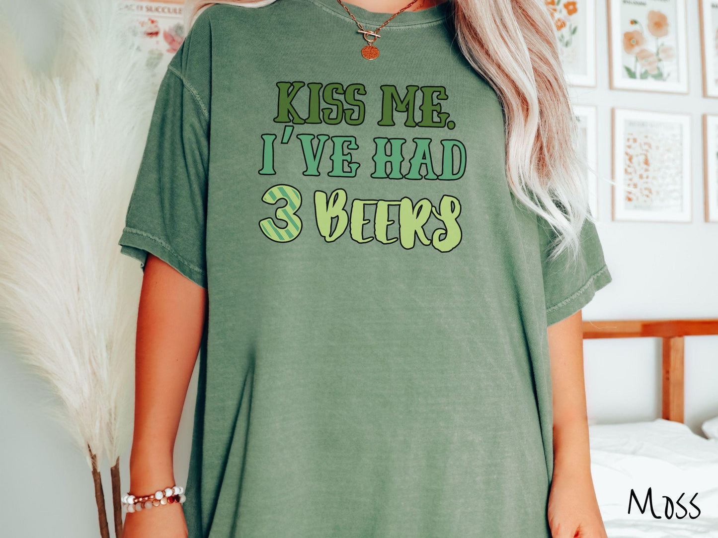 Kiss Me St Patricks Day Shirt, Funny Irish Shamrock Tee, Lucky Green Holiday Shirt, St Pattys Day Graphic Tee