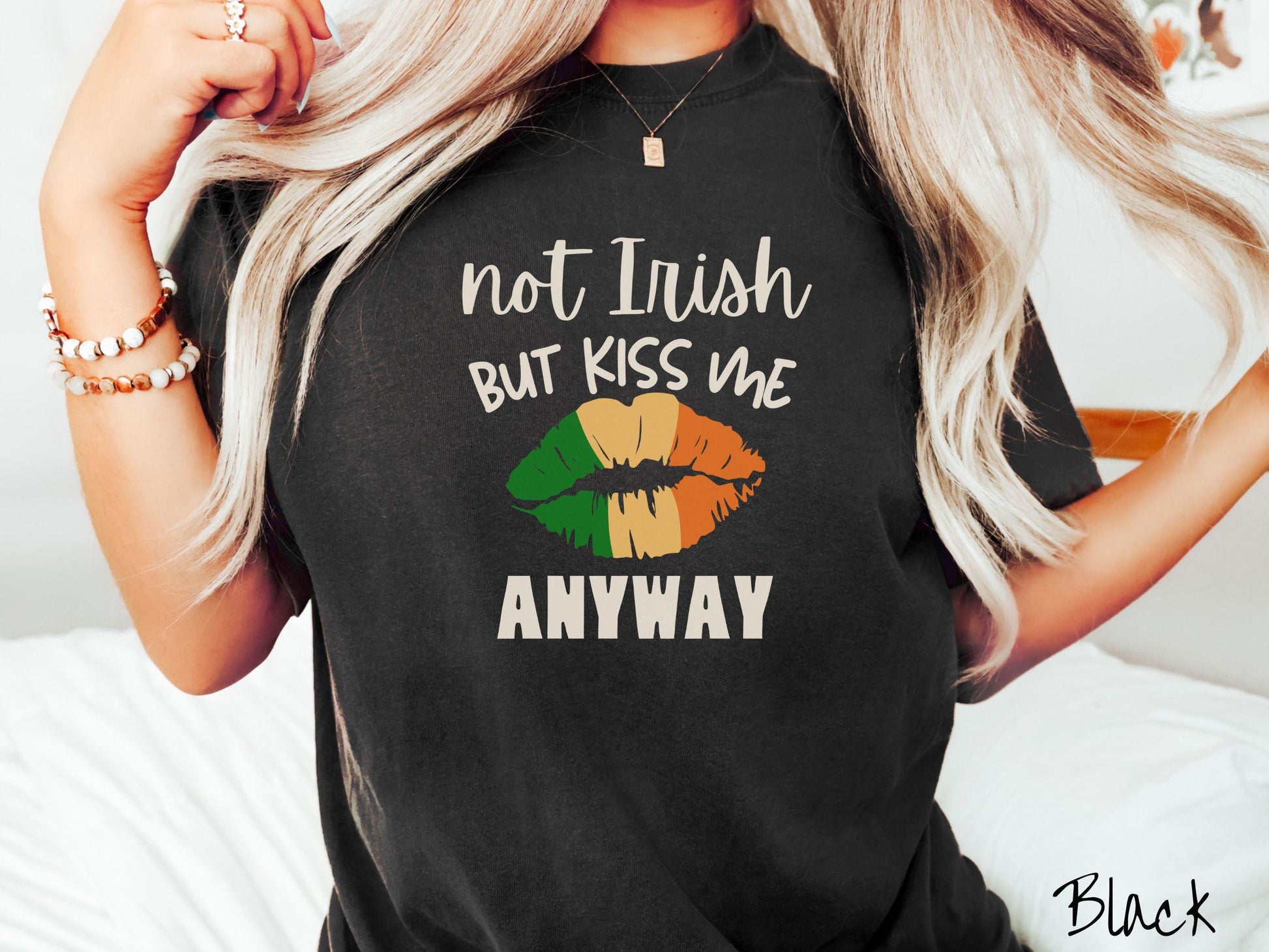 Kiss Me St Patricks Day Shirt, Funny Irish Shamrock Tee, Lucky Green Holiday Shirt, St Pattys Day Graphic Tee, Irish Kiss