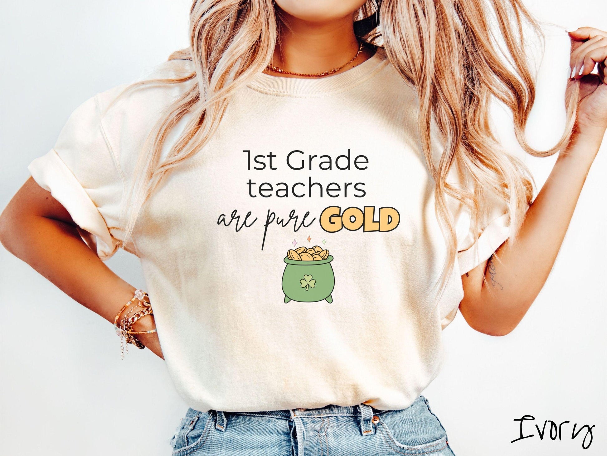 Custom St Patricks Day Teacher Shirt, Personalized Teacher Name Tee, Shamrock Classroom Shirt, Lucky Educator Gift