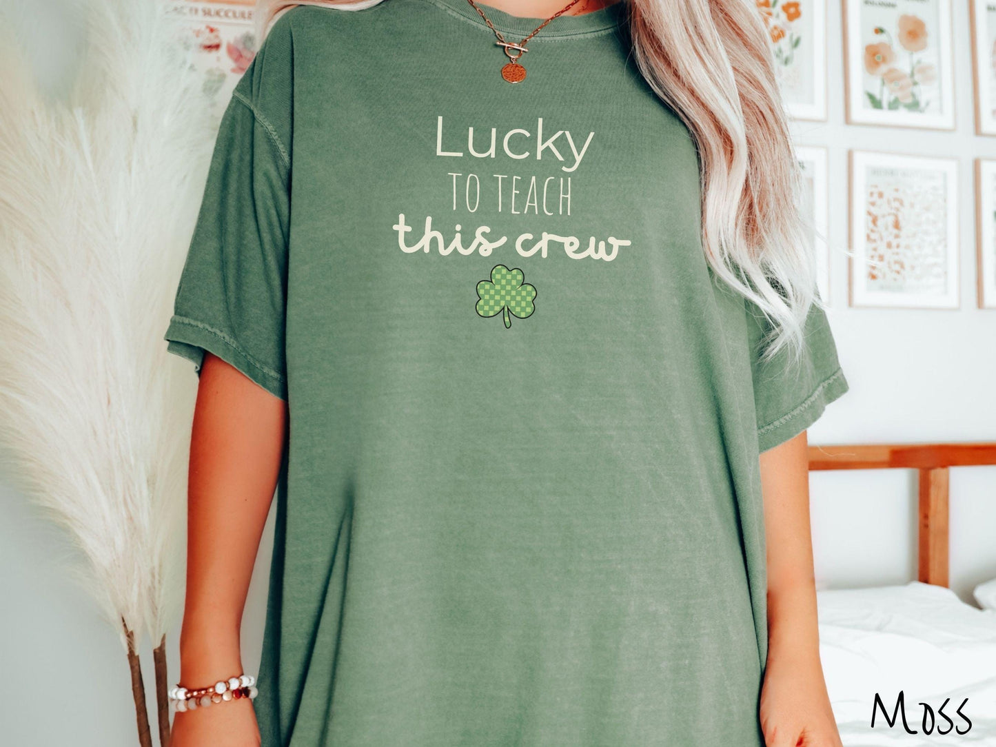 St Patricks Day Teacher Shirt, Minimalist Lucky Teacher Shamrock Tee, Classroom Holiday Shirt for Educators, Simple Holiday