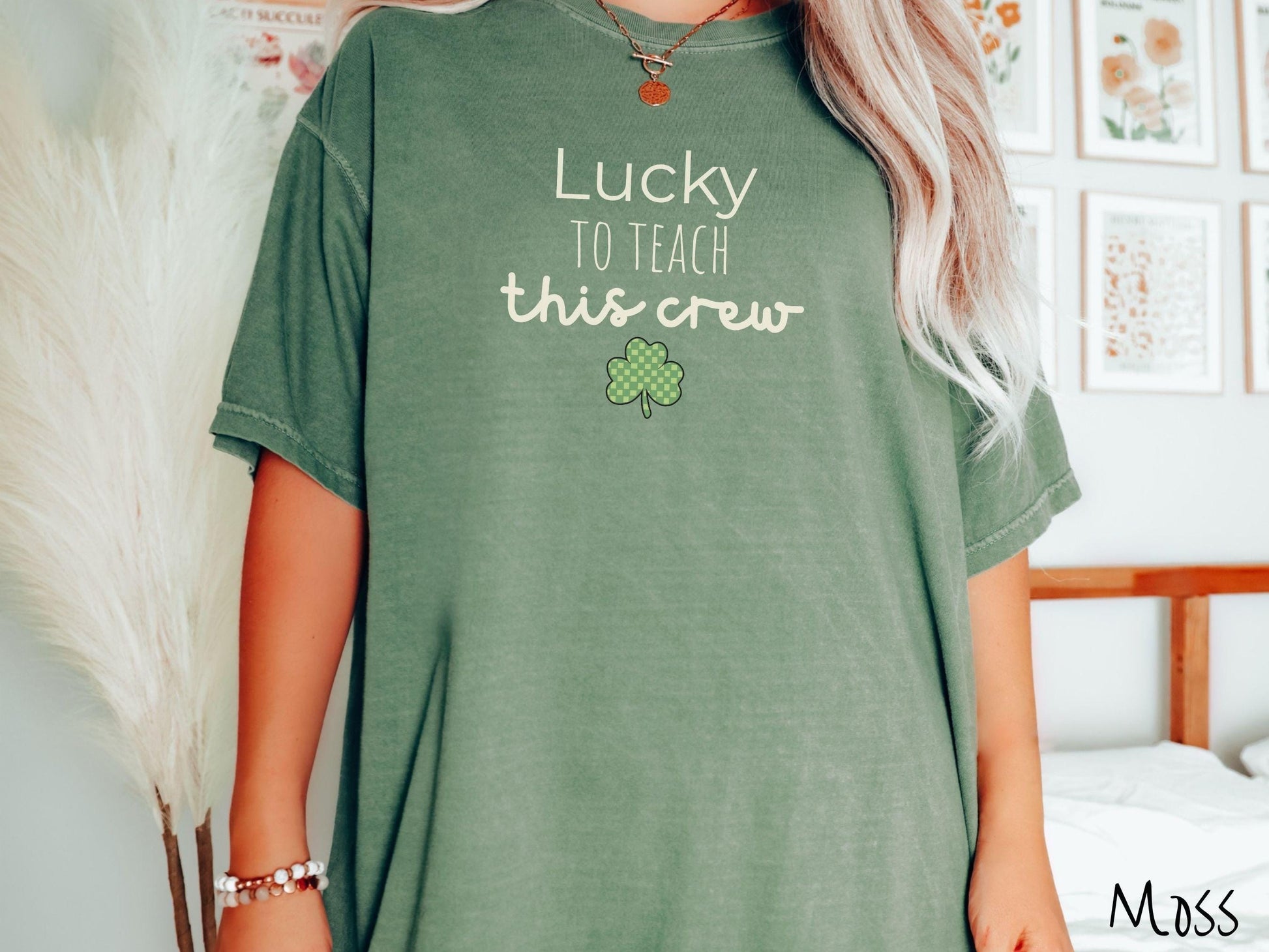 St Patricks Day Teacher Shirt, Minimalist Lucky Teacher Shamrock Tee, Classroom Holiday Shirt for Educators, Simple Holiday