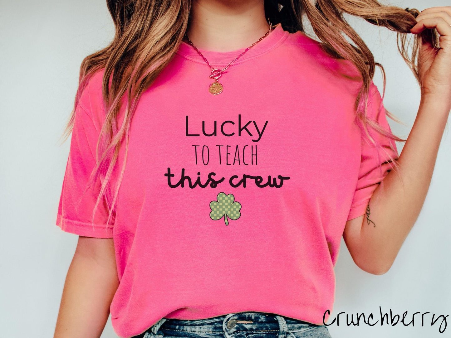 St Patricks Day Teacher Shirt, Minimalist Lucky Teacher Shamrock Tee, Classroom Holiday Shirt for Educators, Simple Holiday