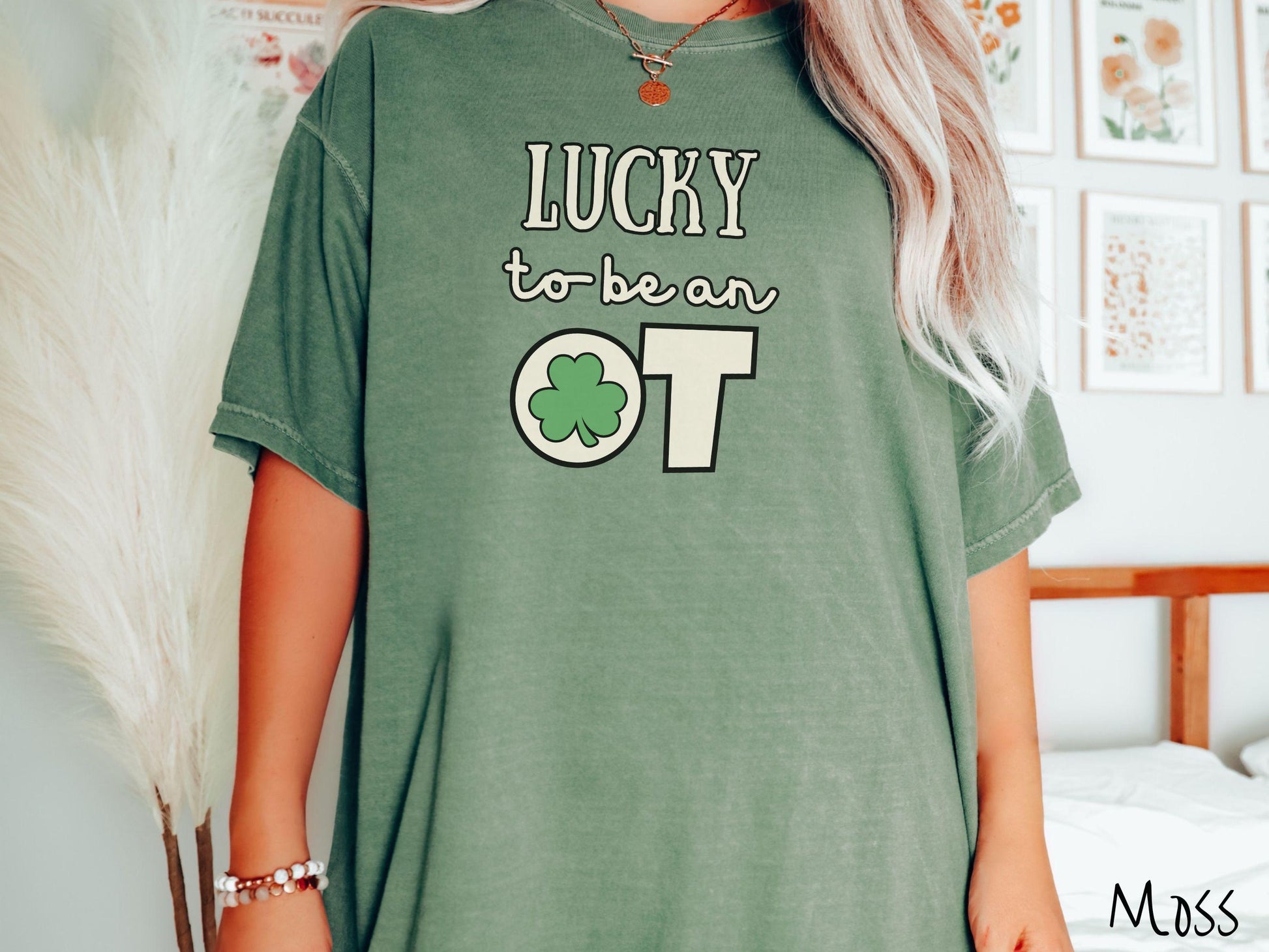 Occupational Therapist St Patricks Day Shirt, Lucky OT Shirt, OT Appreciation Shirt, School OT Shamrock Tee, Therapy Staff Green Shirt
