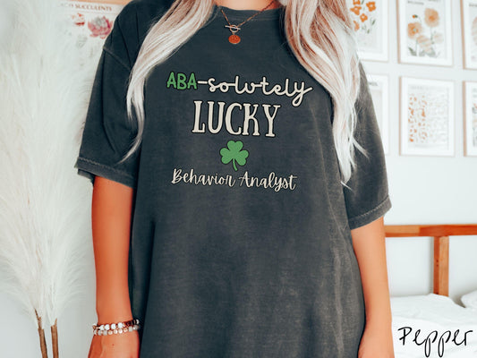 Behavior Technician St Patricks Day Shirt, Lucky RBT Tee, ABA Therapy Shamrock Shirt, Behavior Support Staff Green Shirt