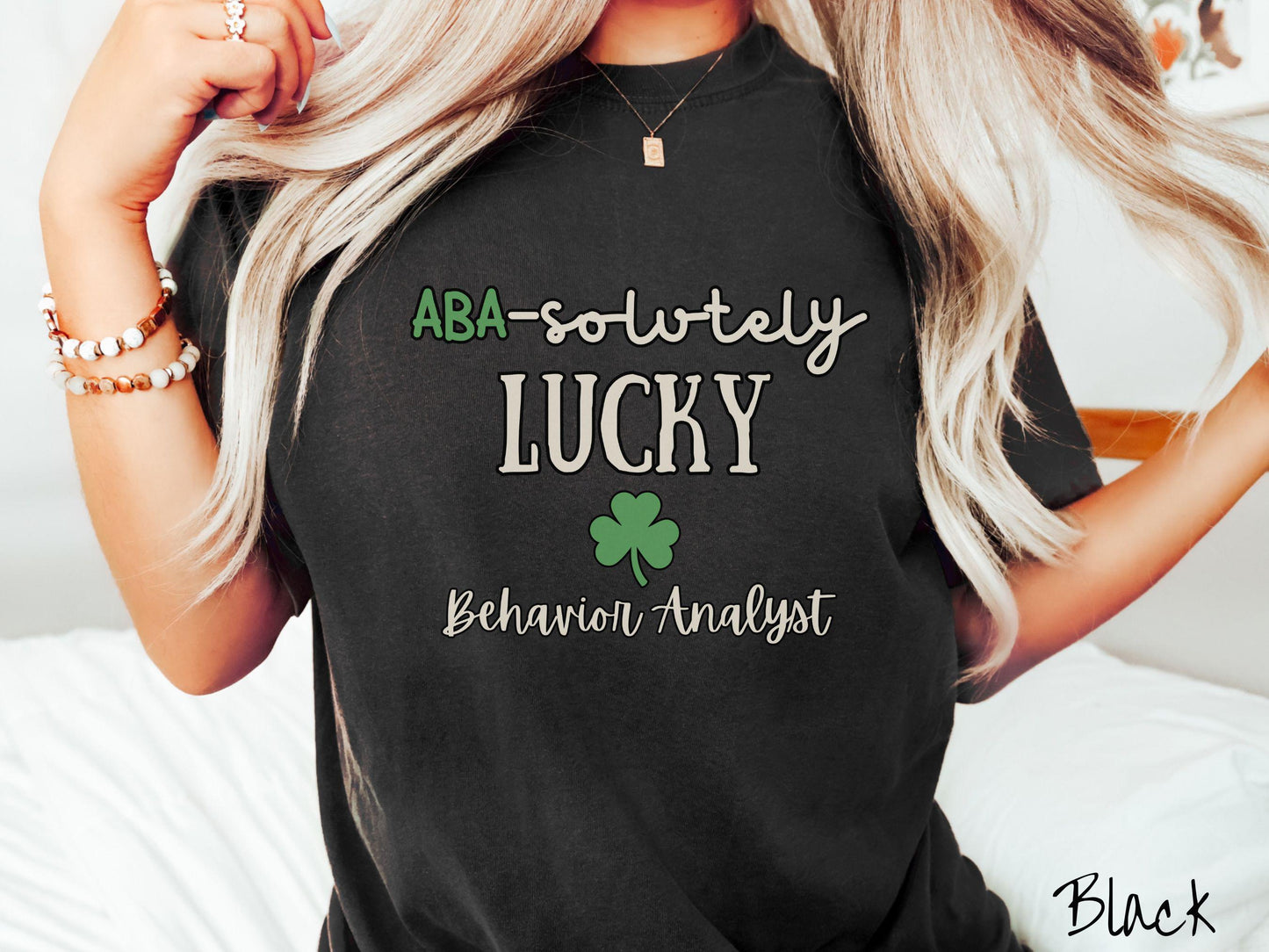Behavior Technician St Patricks Day Shirt, Lucky RBT Tee, ABA Therapy Shamrock Shirt, Behavior Support Staff Green Shirt