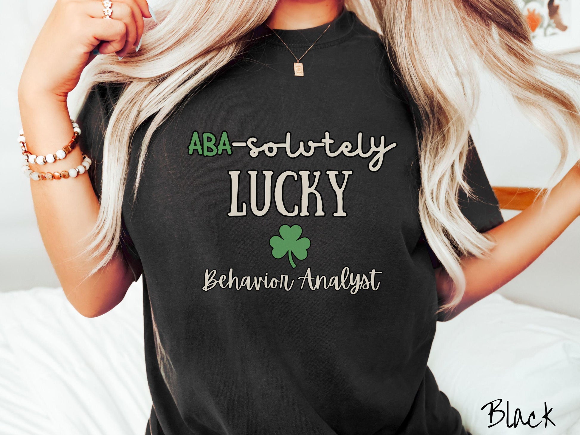 Behavior Technician St Patricks Day Shirt, Lucky RBT Tee, ABA Therapy Shamrock Shirt, Behavior Support Staff Green Shirt