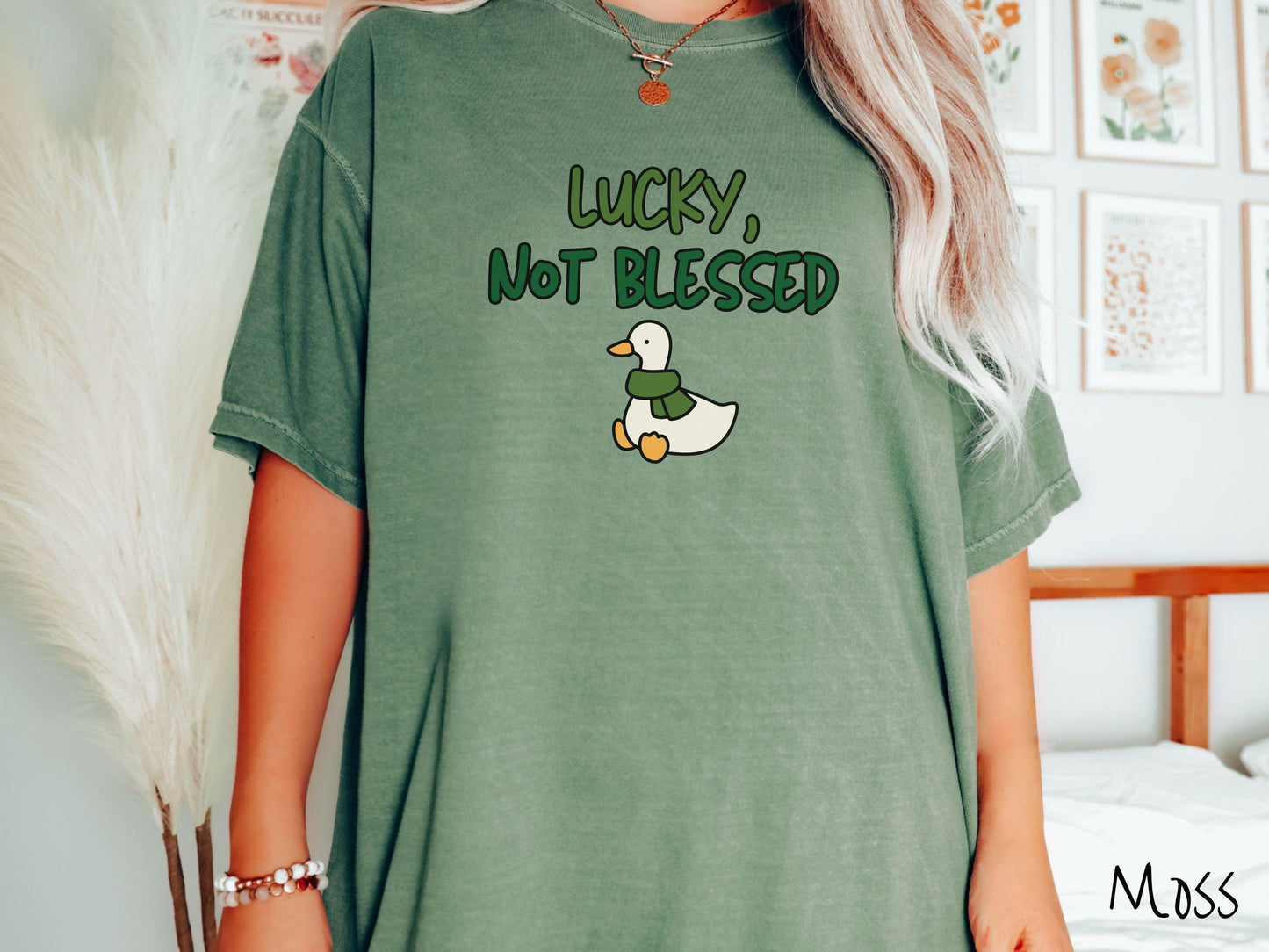 Funny Duck Goose St Patricks Day Shirt, Minimalist Shamrock Tee, Subtle Irish Humor Shirt, Simple & Witty Holiday Tee, Lucky