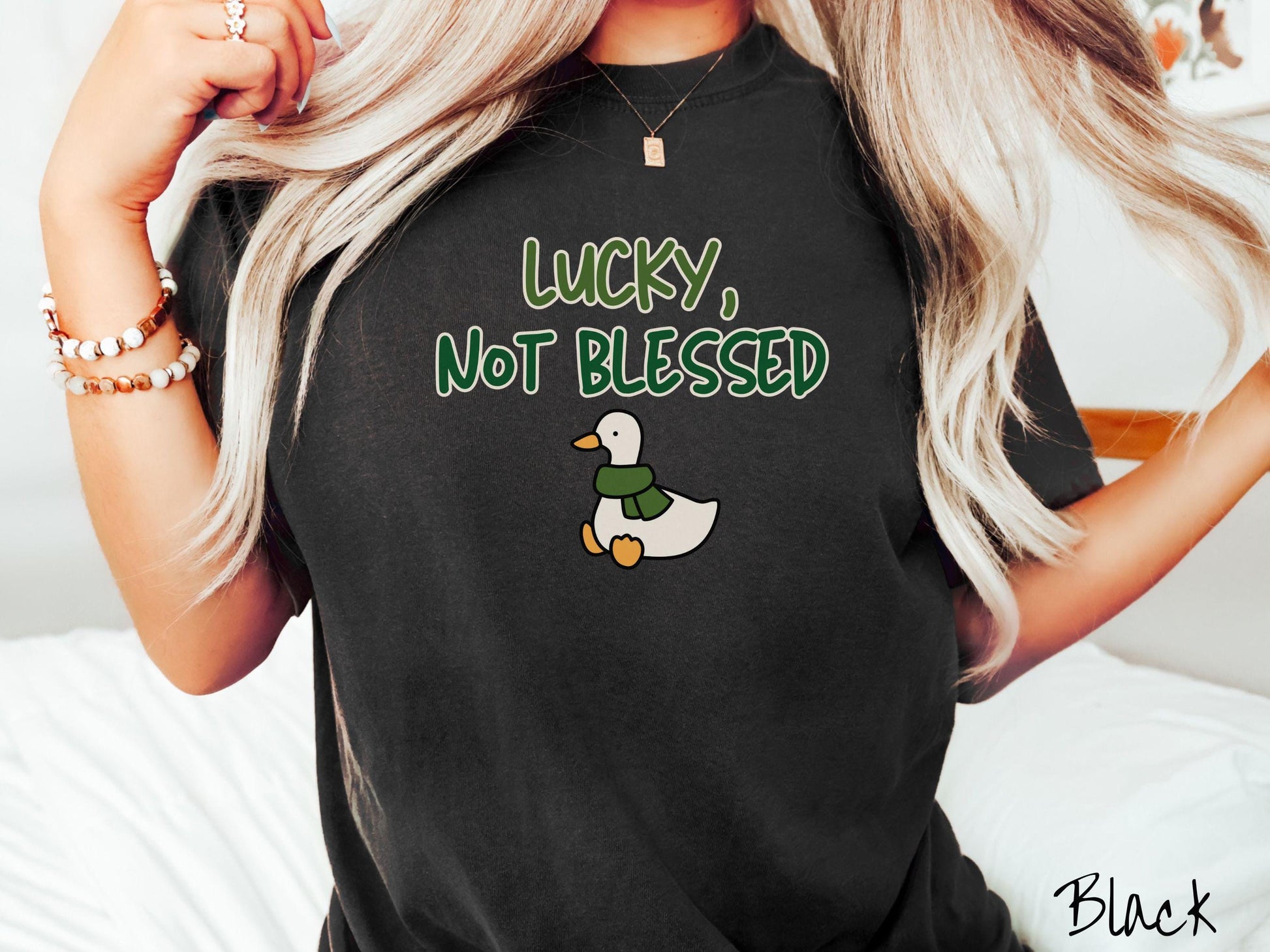 Funny Duck Goose St Patricks Day Shirt, Minimalist Shamrock Tee, Subtle Irish Humor Shirt, Simple & Witty Holiday Tee, Lucky