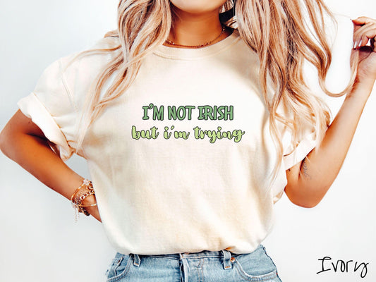 Funny Irish St Patricks Day Shirt, Minimalist Shamrock Tee, Subtle Irish Humor Shirt, Simple & Witty Holiday Tee, Lucky