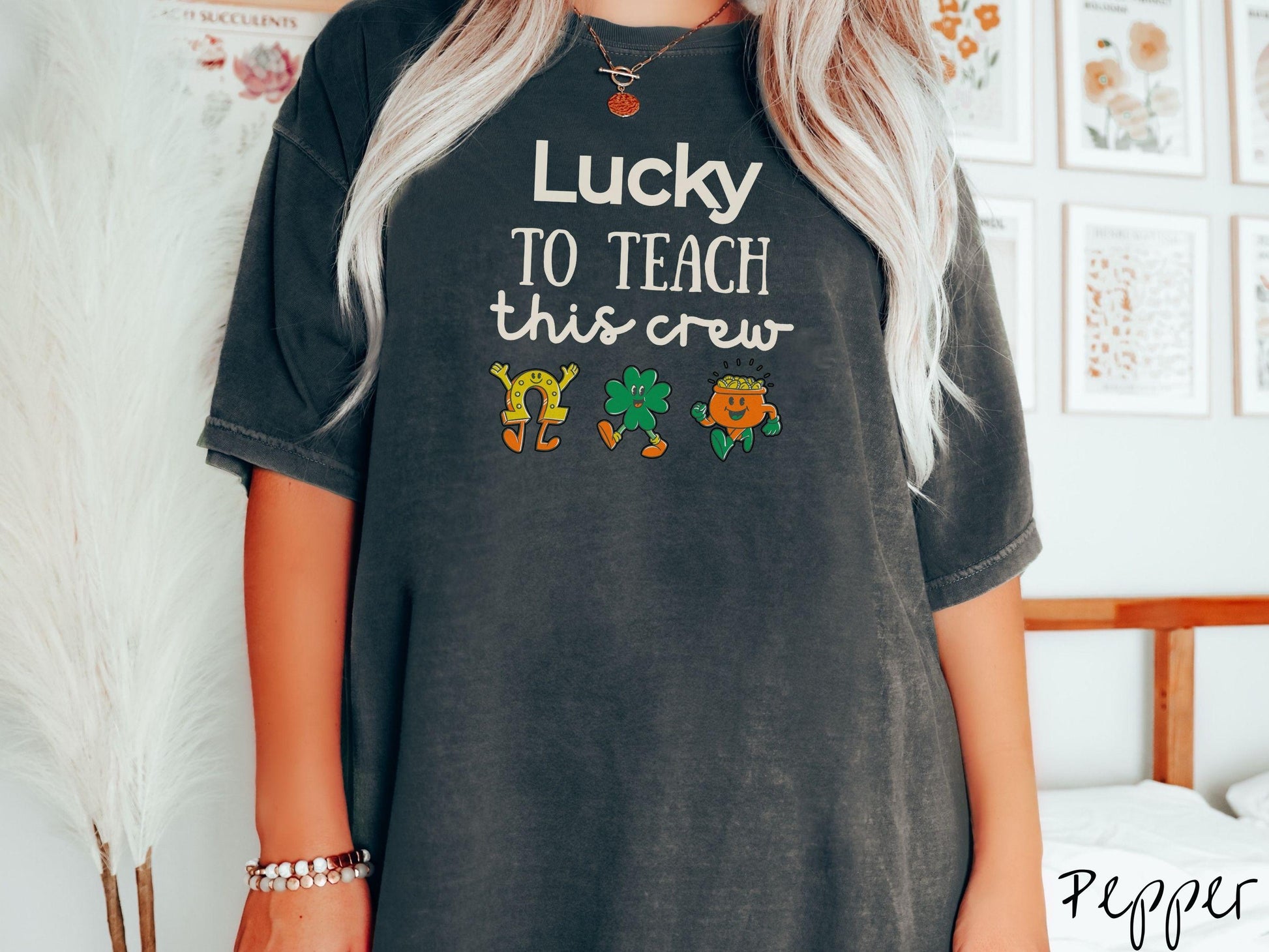 St Patricks Day Teacher Shirt, Lucky Teacher Shamrock Tee, Classroom Holiday Shirt for Educators