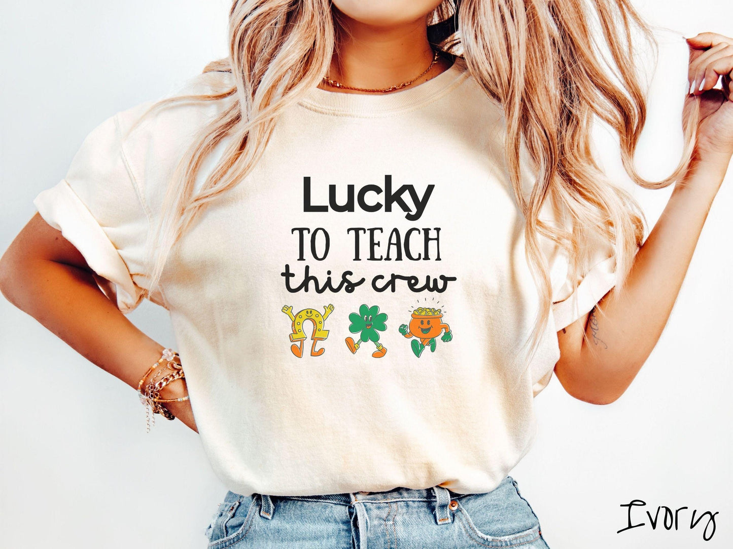 St Patricks Day Teacher Shirt, Lucky Teacher Shamrock Tee, Classroom Holiday Shirt for Educators