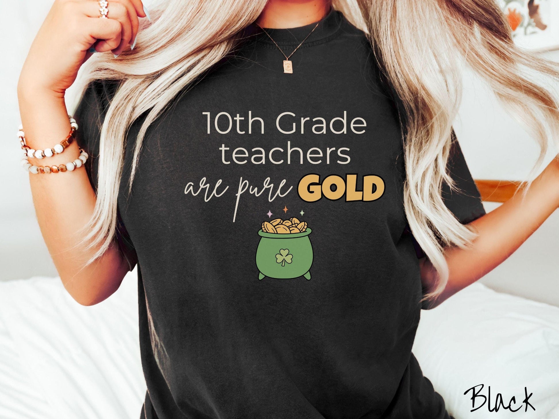 Custom St Patricks Day Teacher Shirt, Personalized Teacher Name Tee, Shamrock Classroom Shirt, Lucky Educator Gift