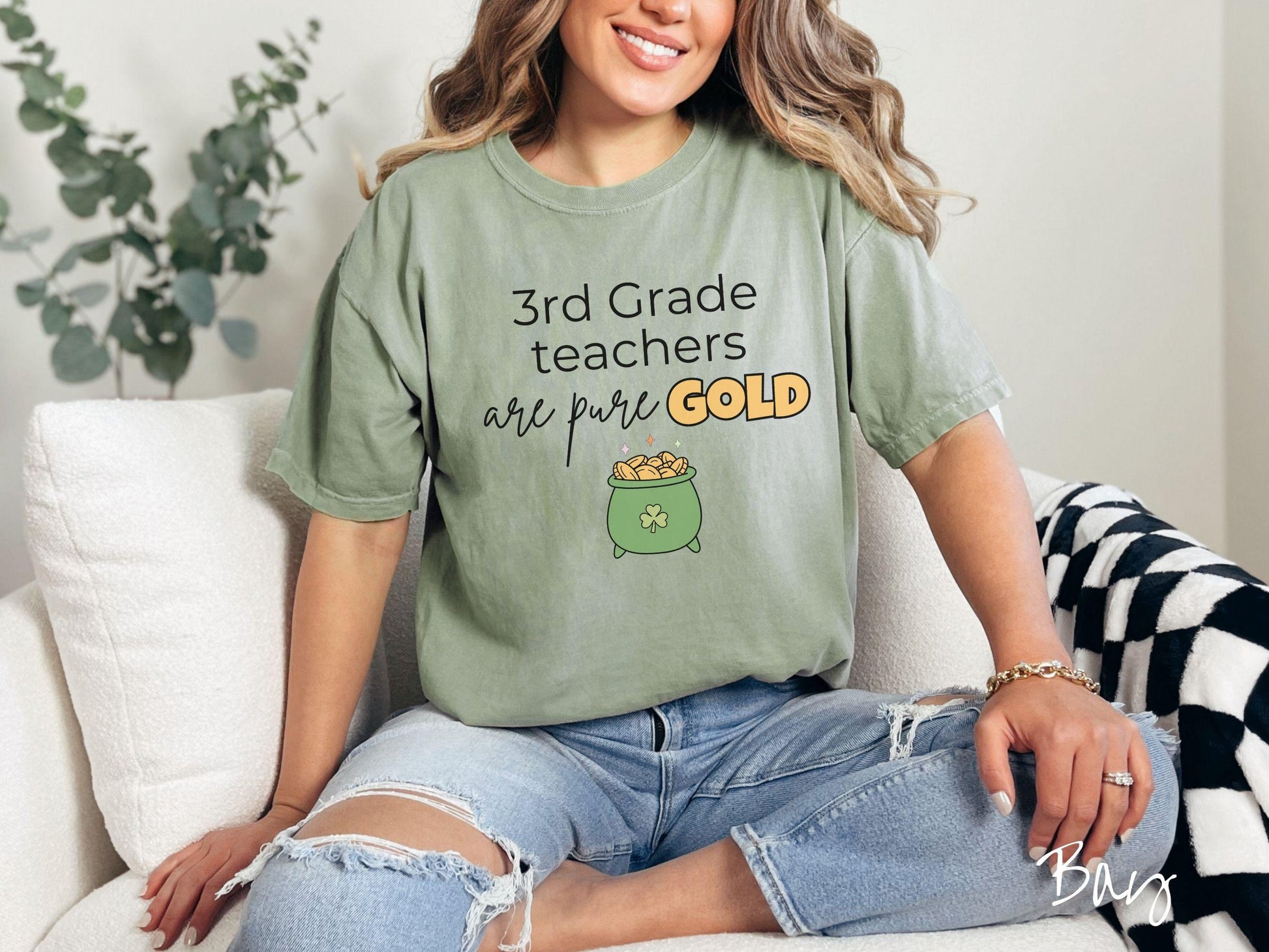 Custom St Patricks Day Teacher Shirt, Personalized Teacher Name Tee, Shamrock Classroom Shirt, Lucky Educator Gift