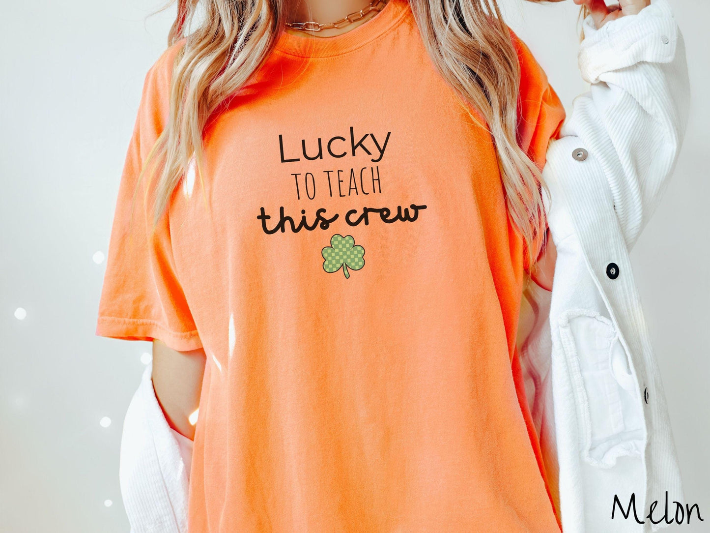 St Patricks Day Teacher Shirt, Minimalist Lucky Teacher Shamrock Tee, Classroom Holiday Shirt for Educators, Simple Holiday