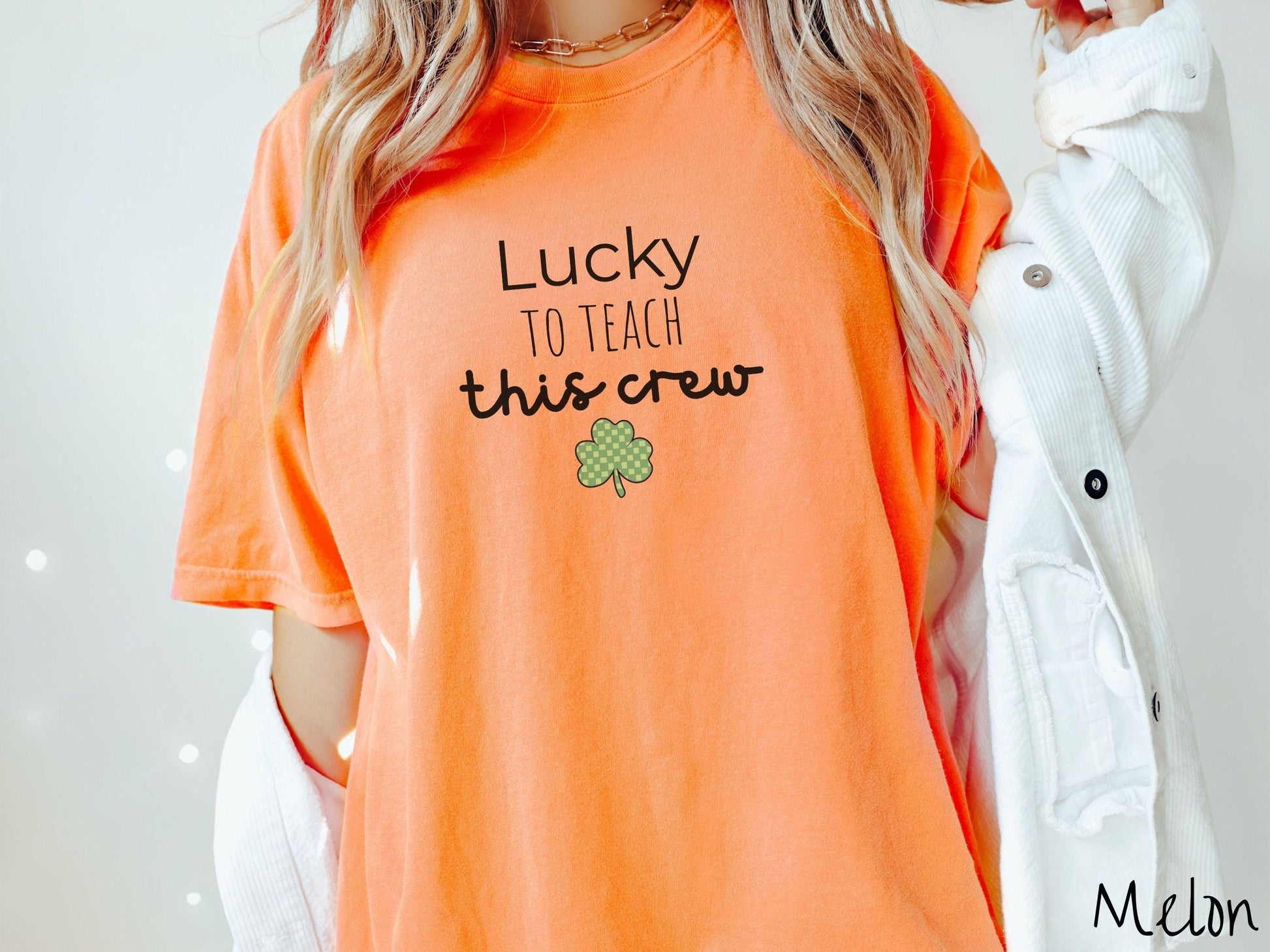 St Patricks Day Teacher Shirt, Minimalist Lucky Teacher Shamrock Tee, Classroom Holiday Shirt for Educators, Simple Holiday