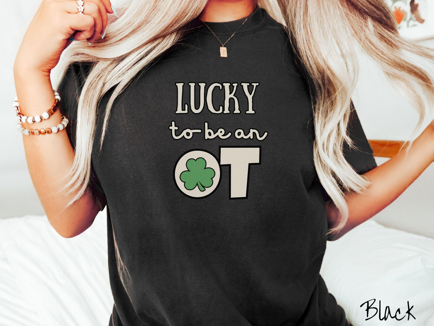 Occupational Therapist St Patricks Day Shirt, Lucky OT Shirt, OT Appreciation Shirt, School OT Shamrock Tee, Therapy Staff Green Shirt