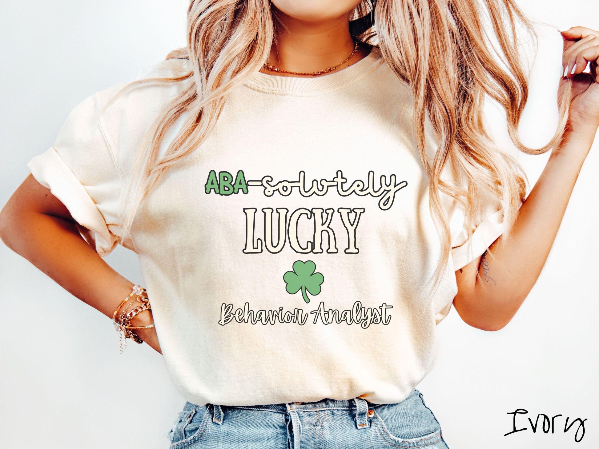 Behavior Technician St Patricks Day Shirt, Lucky RBT Tee, ABA Therapy Shamrock Shirt, Behavior Support Staff Green Shirt